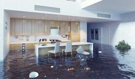 cleaning the kitchen after a flood, cousino restoration & environmental & environmental